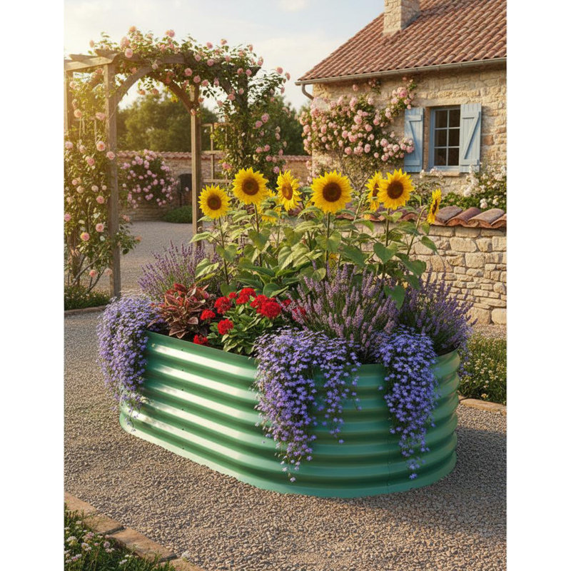 Lit de jardin surélevé en acier galvanisé 8 x 4 x 1,5 pi