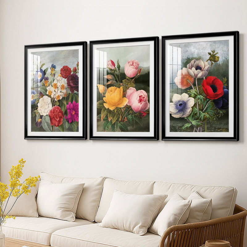 Botanical Landscape I - Impression personnalisée de qualité supérieure avec cadre mat - 3 pièces