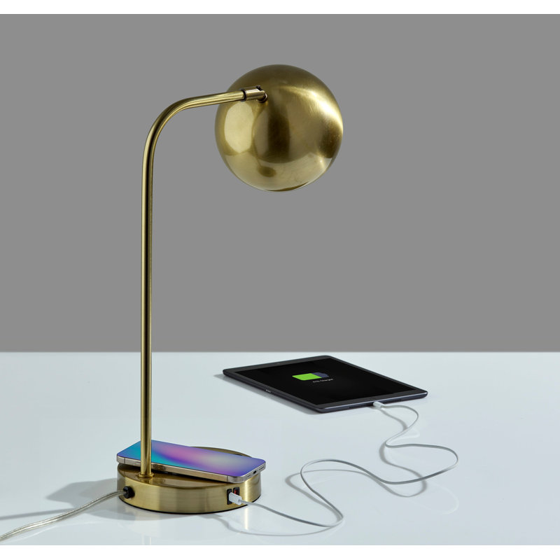 Emery Supercharger Desk Lamp, Antique Brass