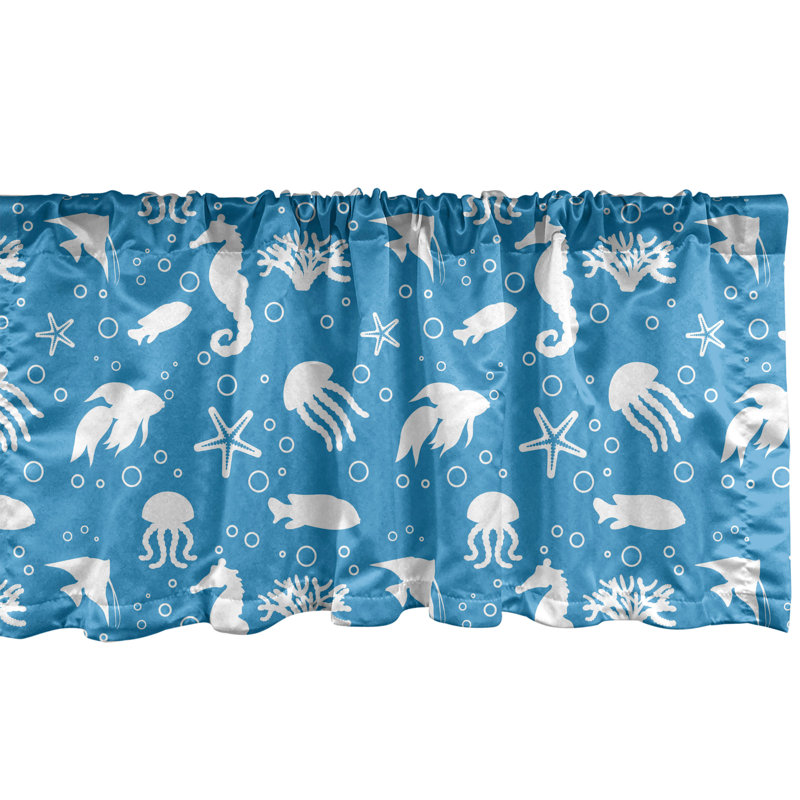 Cantonnière Ambesonne Sealife - paquet de 2, L 12 po x L 54 po