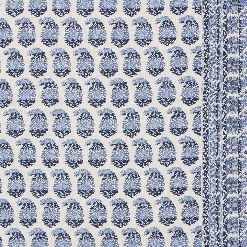 Schumacher X Rita Konig Terry Fabric, Blue/Navy