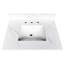 Comptoir de salle de bain en quartz 31 po avec lavabo simple, 4 dosserets hauts, 3 trous de robinet pré-percés, teinture, style moderne pour meuble-lavabo blanc rafraîchissant, projet de remodelage de la chaleur sous le comptoir