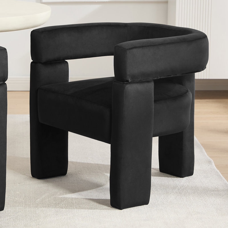 Chaise rembourrée Modern, Black Velvet