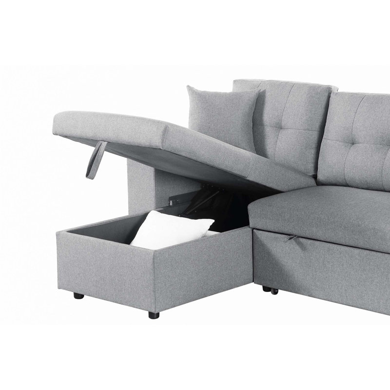 Upholstered Reversible Sectional with pull out loveseat