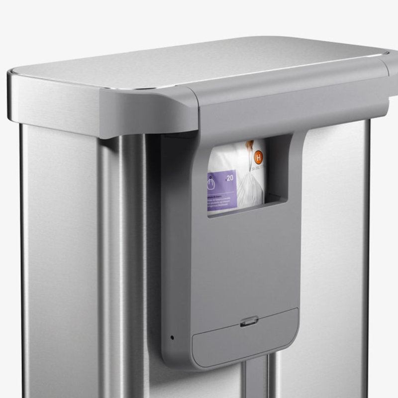 simplehuman 58L sensor recycler with voice and motion control, brushed stainless steel