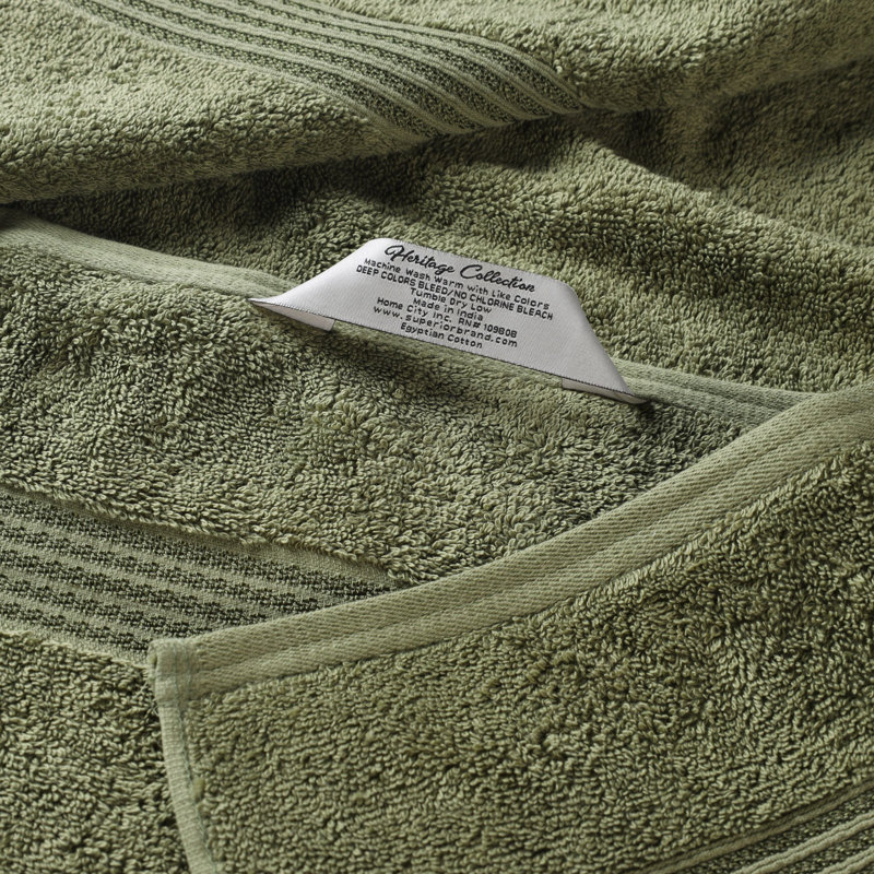 Ensemble de serviettes de bain 6 pièces Oleg Heritage, Vert forêt