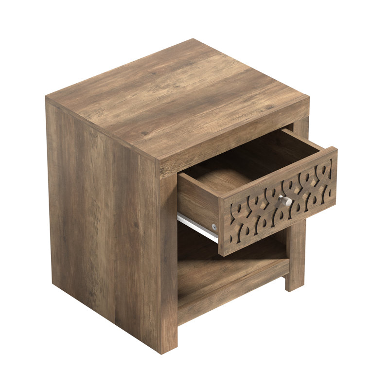 Brandarius 1 Drawer Nightstand, Knotty Oak