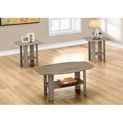 Ensemble de table, ensemble 3 pièces, café, bout, côté, décor, salon, stratifié noir et gris, transitionnel