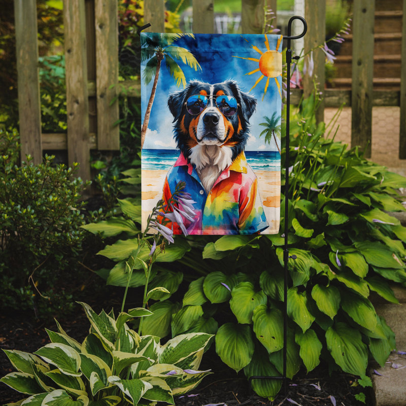 Bouvier bernois avec drapeau de jardin, Bouvier bernois