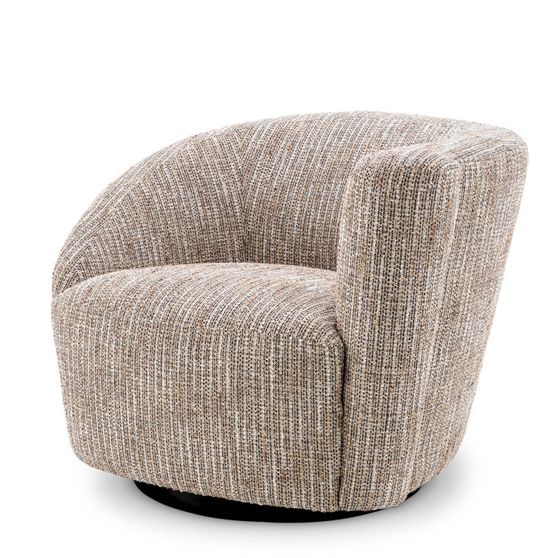 Colin Swivel Barrel Chair, Mademoiselle Beige Polyester Blend