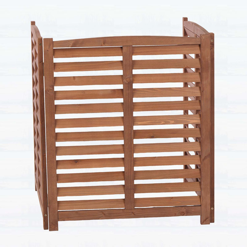 Wooden Screen for Enhanced Privacy and Ventilation, Brown