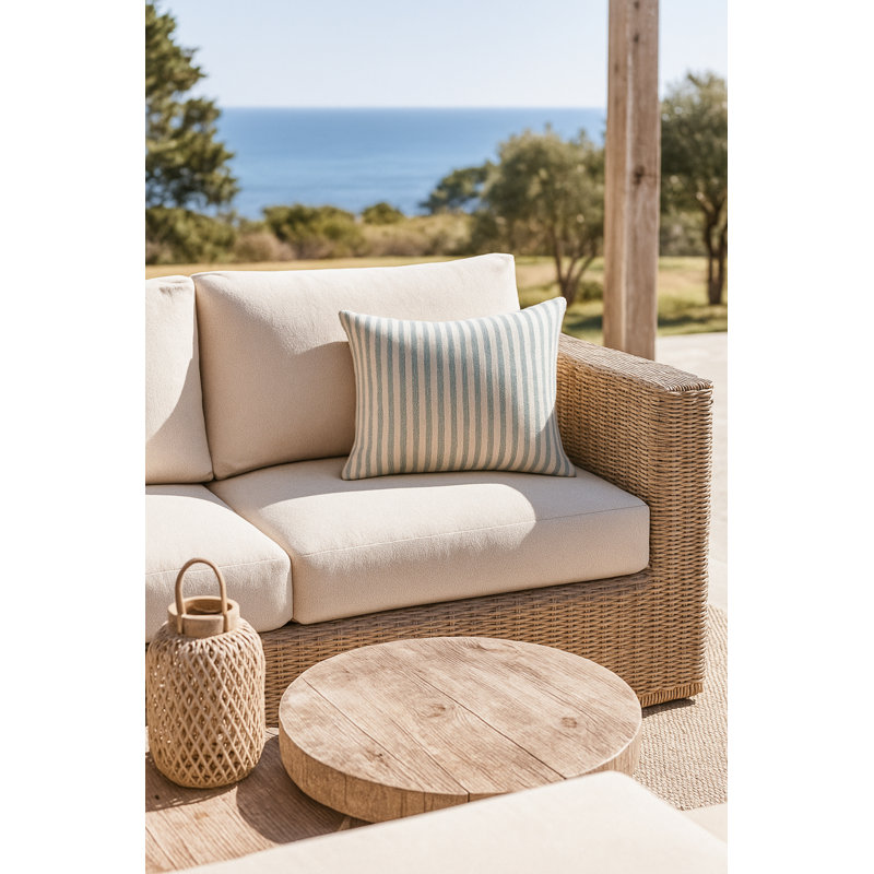Outdoor Living Throw Pillow, Polyester, Rectangle 14"H x 20"W, Green