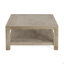 Table basse carrée avec rangement, frêne clair