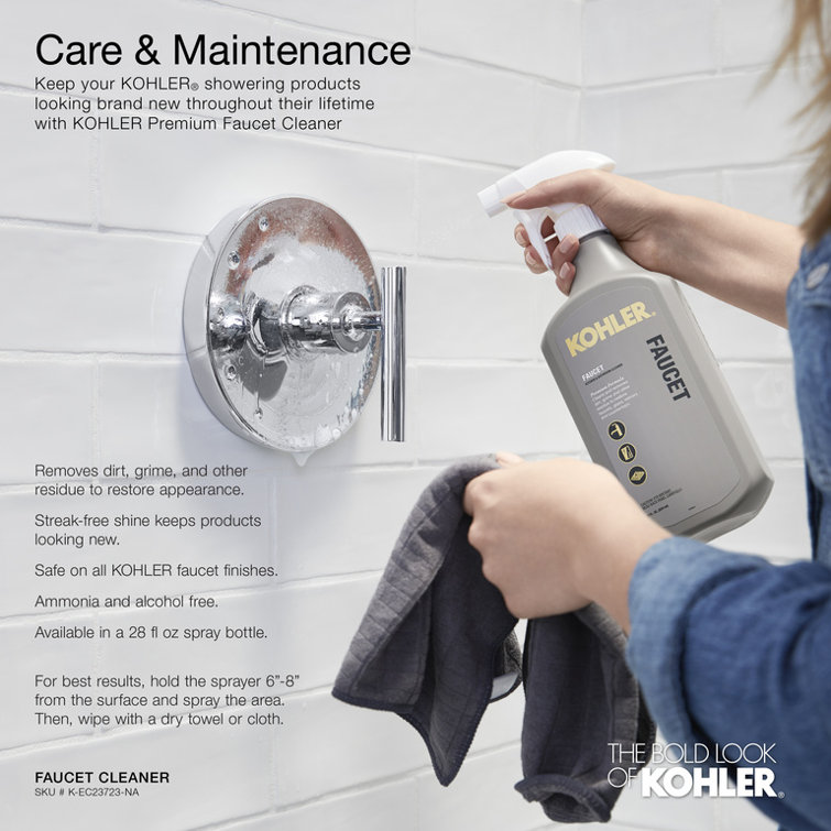 Kohler Pitch Rite-Temp Shower Trim Kit With 1.75 GPM Water-Saving Single-Function Showerhead, Single Spray Setting
