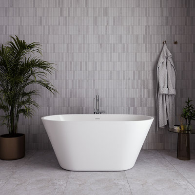54" Streamline Soaking Freestanding Tub With Internal Drain