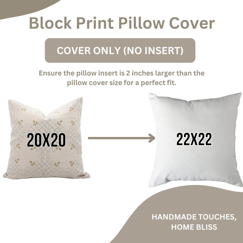 Coussins décoratifs à motif de blocs de chambre à coucher et de canapé de style campagnard fabriqué à la main par Fab Fabine 18 x 18 pouces - Alpana
