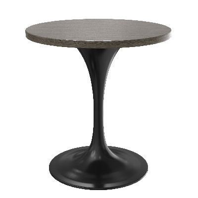 Heatherton 27" Round Dining Table with MDF Top Kitchen Table and Black Stainless Steel Pedestal Base Seats 2-4 Person
