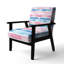 Chaise rayée rembourrée - Fauteuil rose et bleu-1677622777