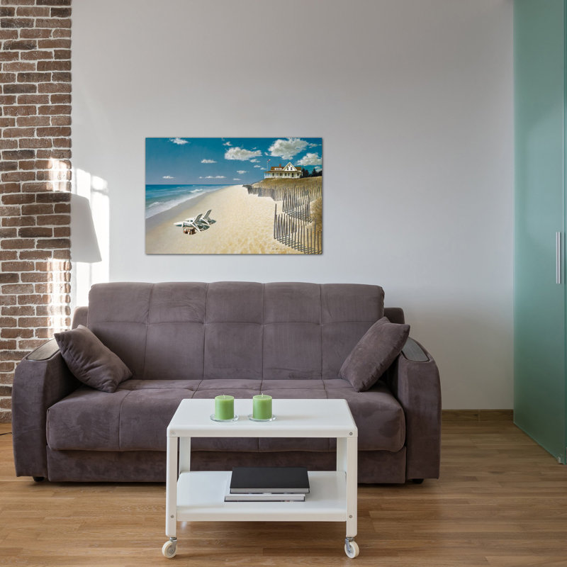 Beach house view i, reproduction d’art sur toile tendue, H 26 po x l 40 po x P 1,5 po