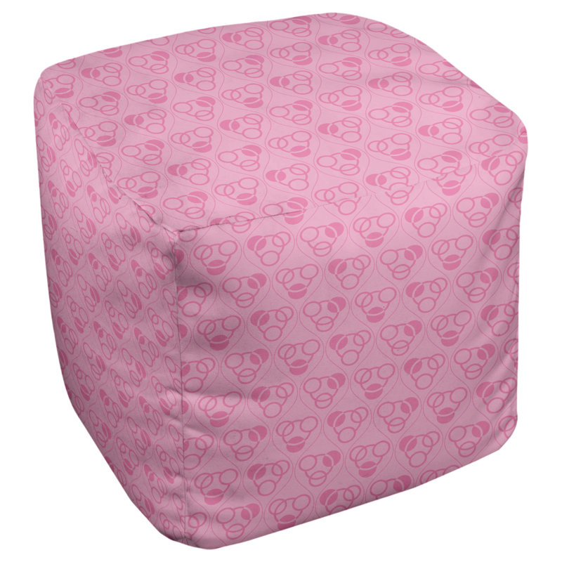Repose-pieds à cubes classic circle ondulations, Rose