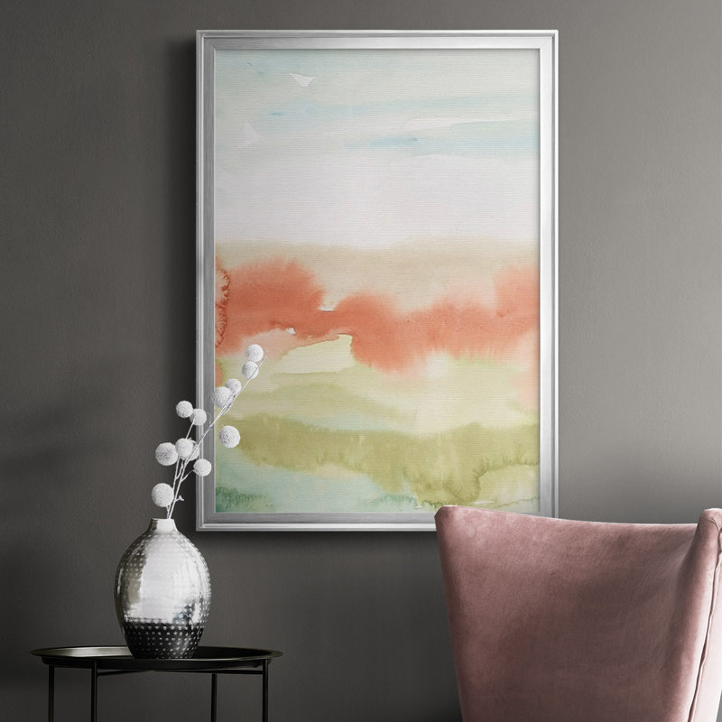 Blush Sunrise I - reproduction de cadre photo, H 30,5 po x l 22,5 po x P 1 po, Argent