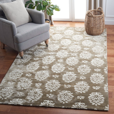 Damask Wool Hand Woven Area Rug