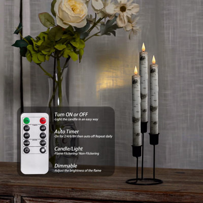 Bougies sans flamme, chandelle rayée verte avec télécommande, bougies à cire véritable, chandelles à nervures à DEL pour la décoration de mariage