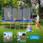 Tranpoline de jardin 12 pi avec filet de sécurité et crochet en T pour enfants et adultes