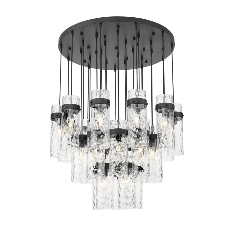 Geiser 28 Light Chandelier, Matte Black
