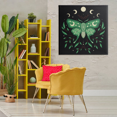 Art mural sur toile Celestial Moth & Botanicals