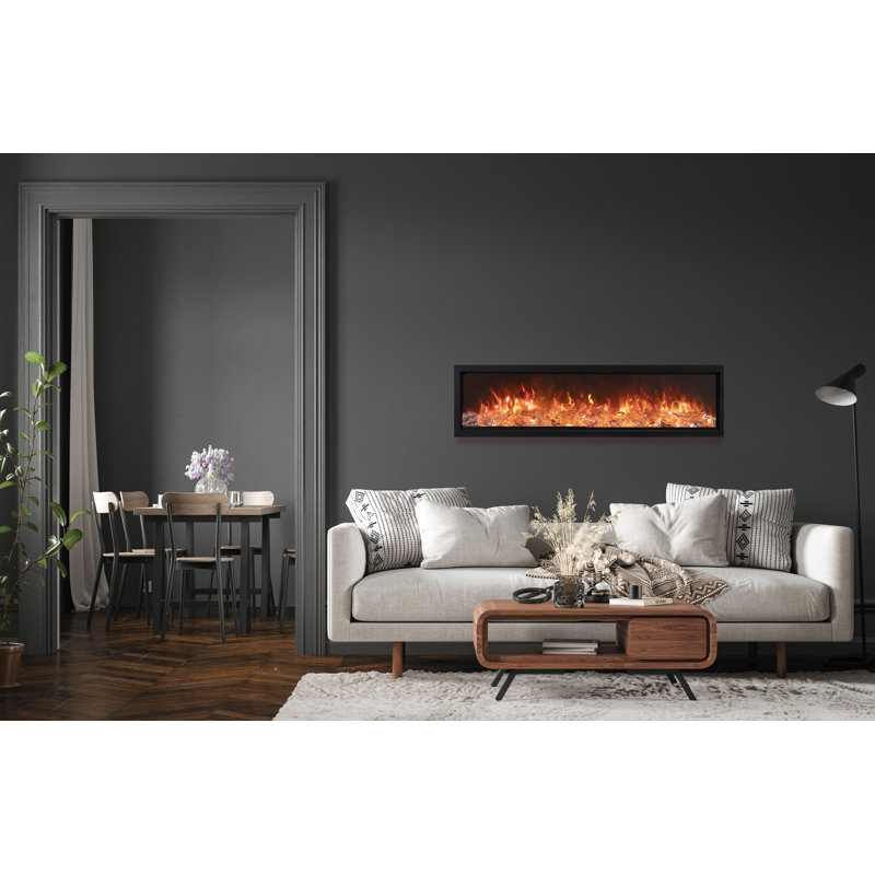 Foyer électrique Amantii 100 po Symmetry Bespoke, compatible avec le Wi-Fi, haut-parleurs Bluetooth, homologué pour l'extérieur