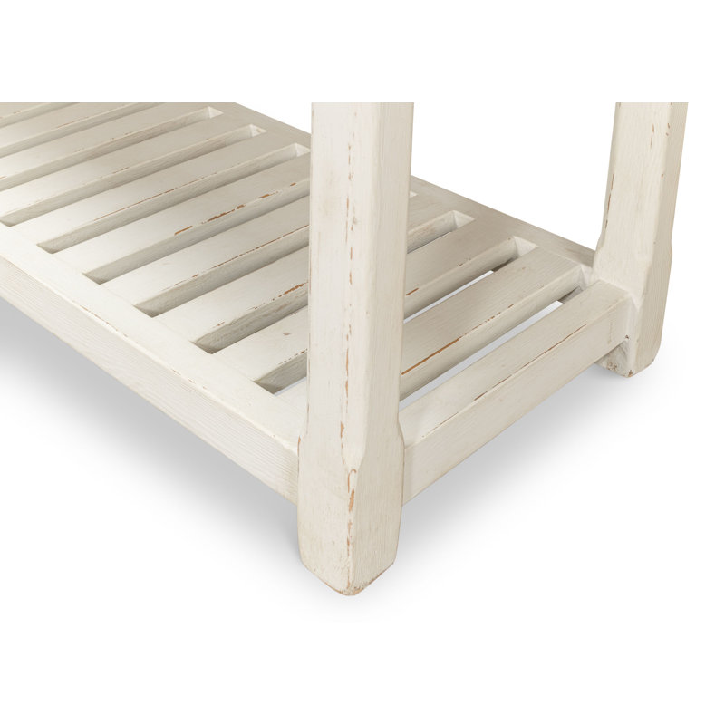 White Pine French Country Console Table with Storage