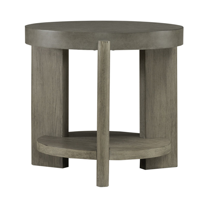  Table de bout ronde Barchetta avec tablette inférieure