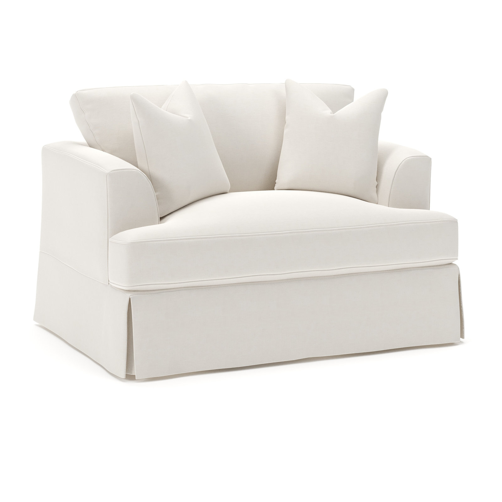 Lucia Slipcovered Chair and a Half, Lena Off White Performance Linen Blend