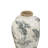 White Ceramic Accent Vase With Gray Floral Design-1308724193