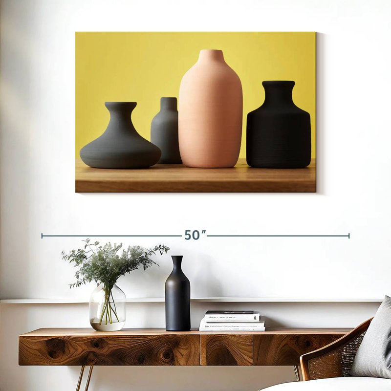 Minimalist Ceramic Vases, 26" H x 39" W