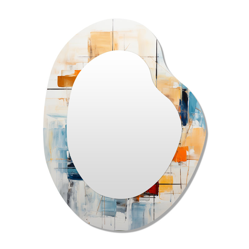 Coloré Mid-Century rétro Reflections III - Grand miroir mural asymétrique Mid-Century abstrait