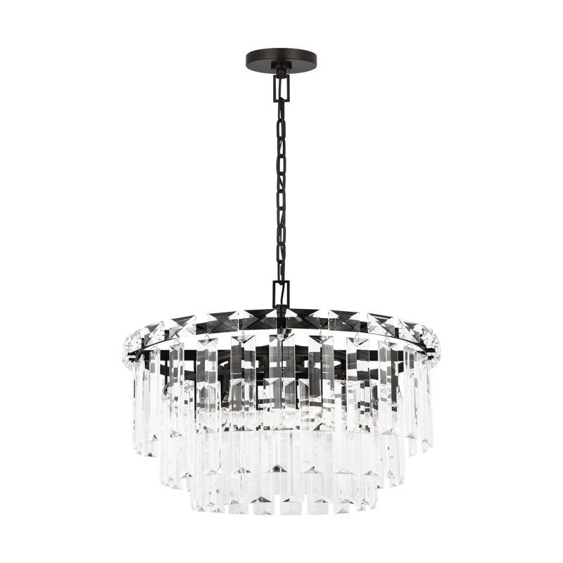 Arden Tiered Chandelier, 17.38" H x 24.13" W x 24.13" D, Aged Iron