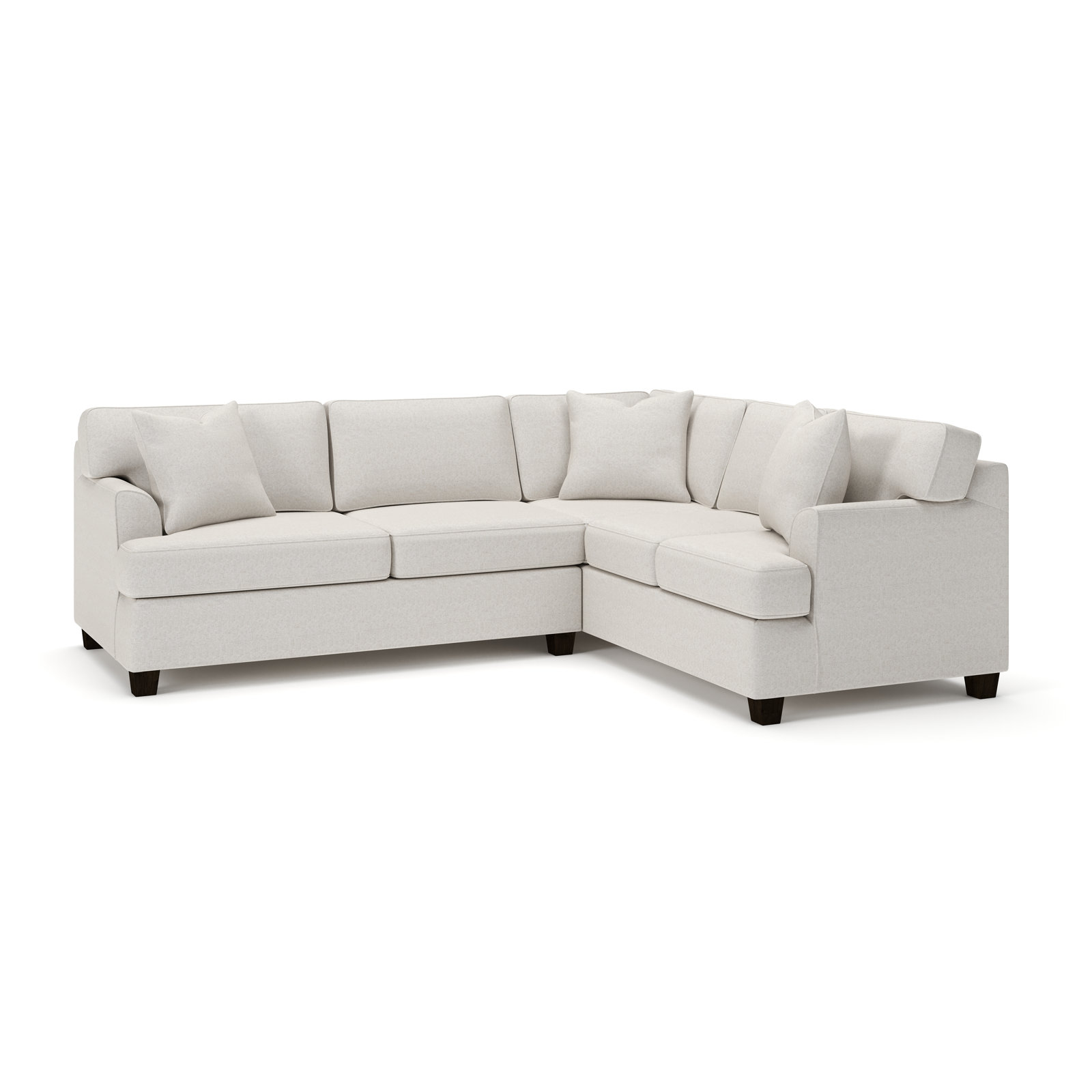 Conradina Upholstered L-Sectional, Macarena Light Gray Canvas, Right Hand Facing