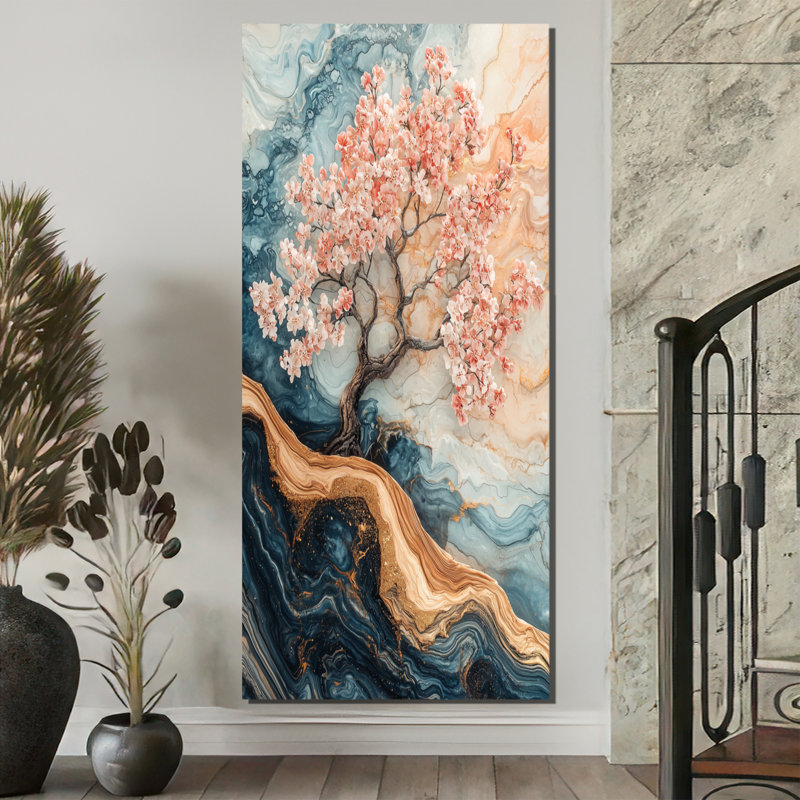 Hemphill - salon d'art mural floral, H 60 po x l 28 po, Toile tendue, Ne s'applique pas