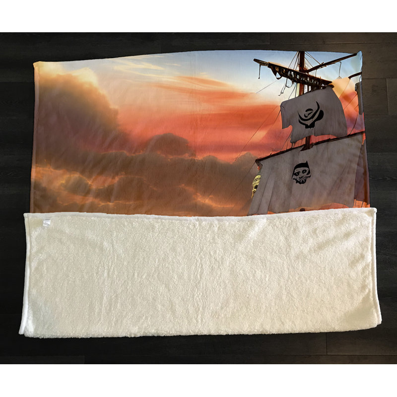 Throw Blanket, 68" W x 80" L, Abstract, Orange/Brown/Blue/Yellow