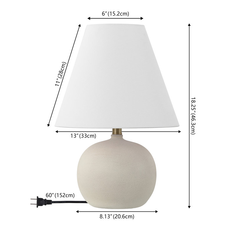 Lampe de table à DEL 18,25 po Asher, Crème mat