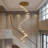 Modern Led High Ceiling Chandeliers, 24-Light Gold Spiral Lotus Chandelier Dimmable, Large Foyer Chandelier For Hallway Entryway Staircase Villa Living Room-262125192-262125194