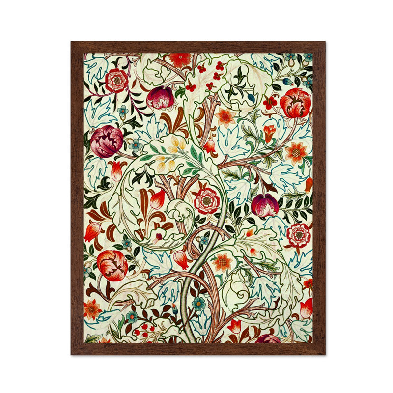 William Morris - Acanthus No8, 12"H x 16"W, Poster, Brown Framed