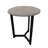 Round Onyx Marble Side Table – 20” Diameter, 24” Height – Oceanic Gray Marble Top with Black Metal Base – Modern Accent End Table for Living Room & Bedroom-118838639