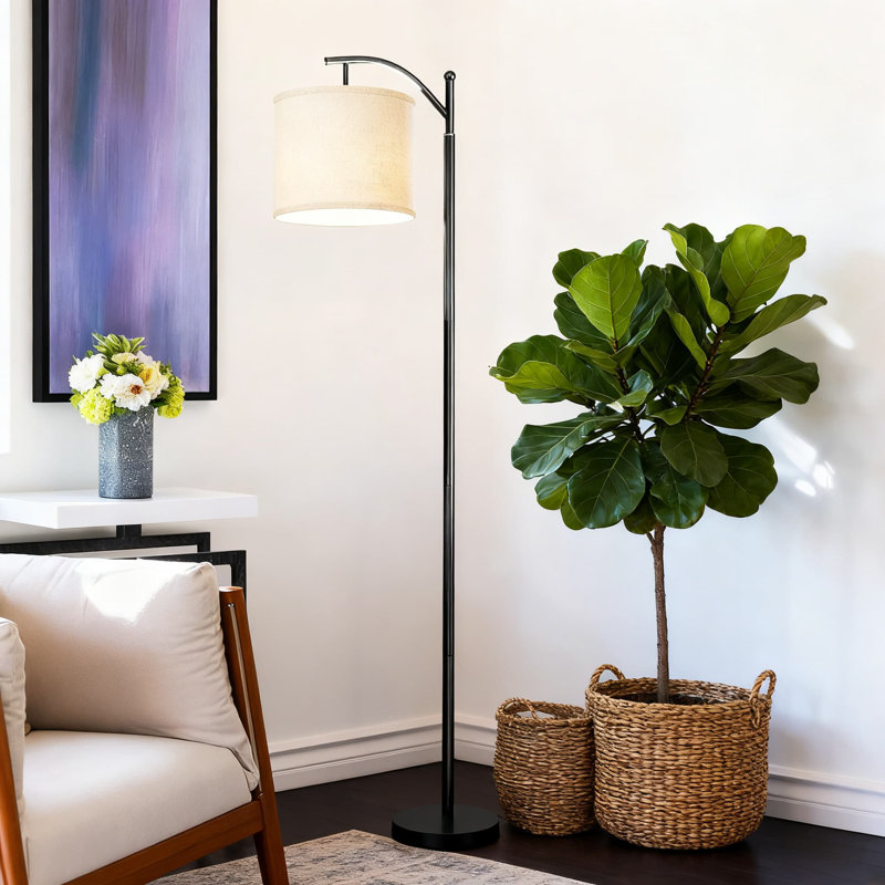 Lampe sur pied à DEL - Lampe sur pied à arc moderne pour le salon, le bureau et la chambre à coucher avec ampoule écoénergétique, compatible avec les maisons intelligentes