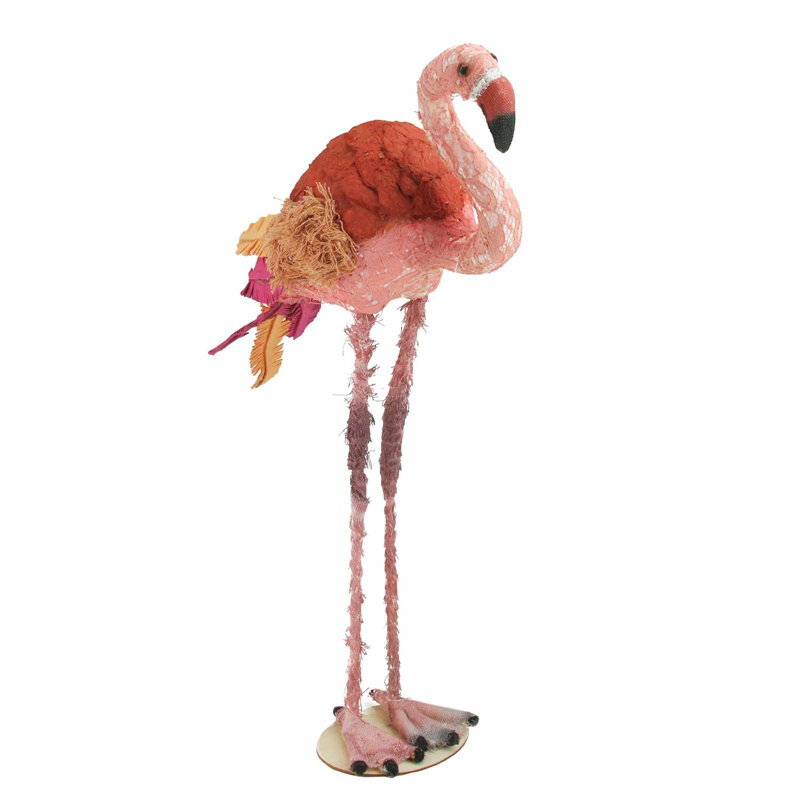Décoration de table flamant rose texturé 21,5 "tropical