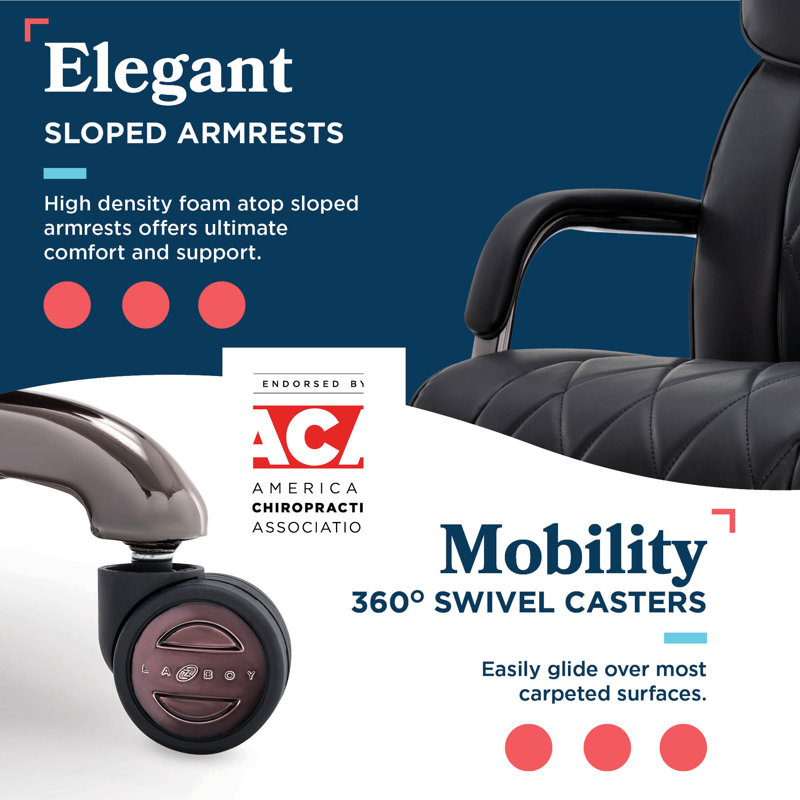 Symphony Swivel Executive Chair, Black, Chrome