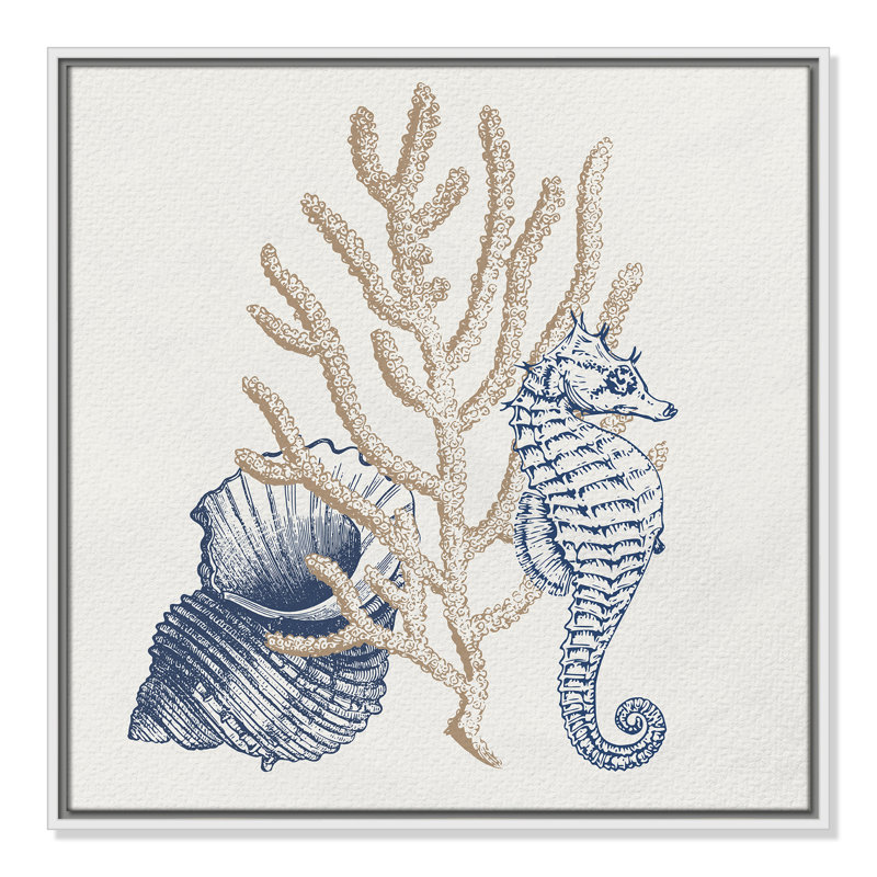 «Into the Sea II» par Kimberly Allen, H 25,5 po x l 25,5 po, Blanc