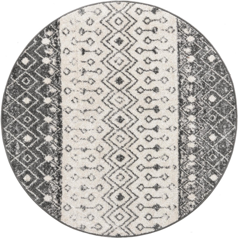 Abstract Indoor Rug, Round 5'3"